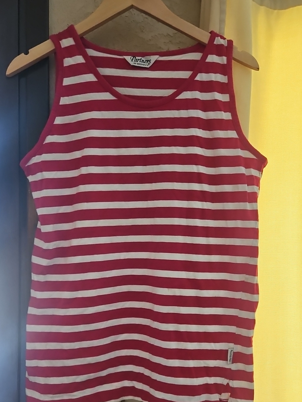 Women's Vintage Red & White Striped Muscle Tank